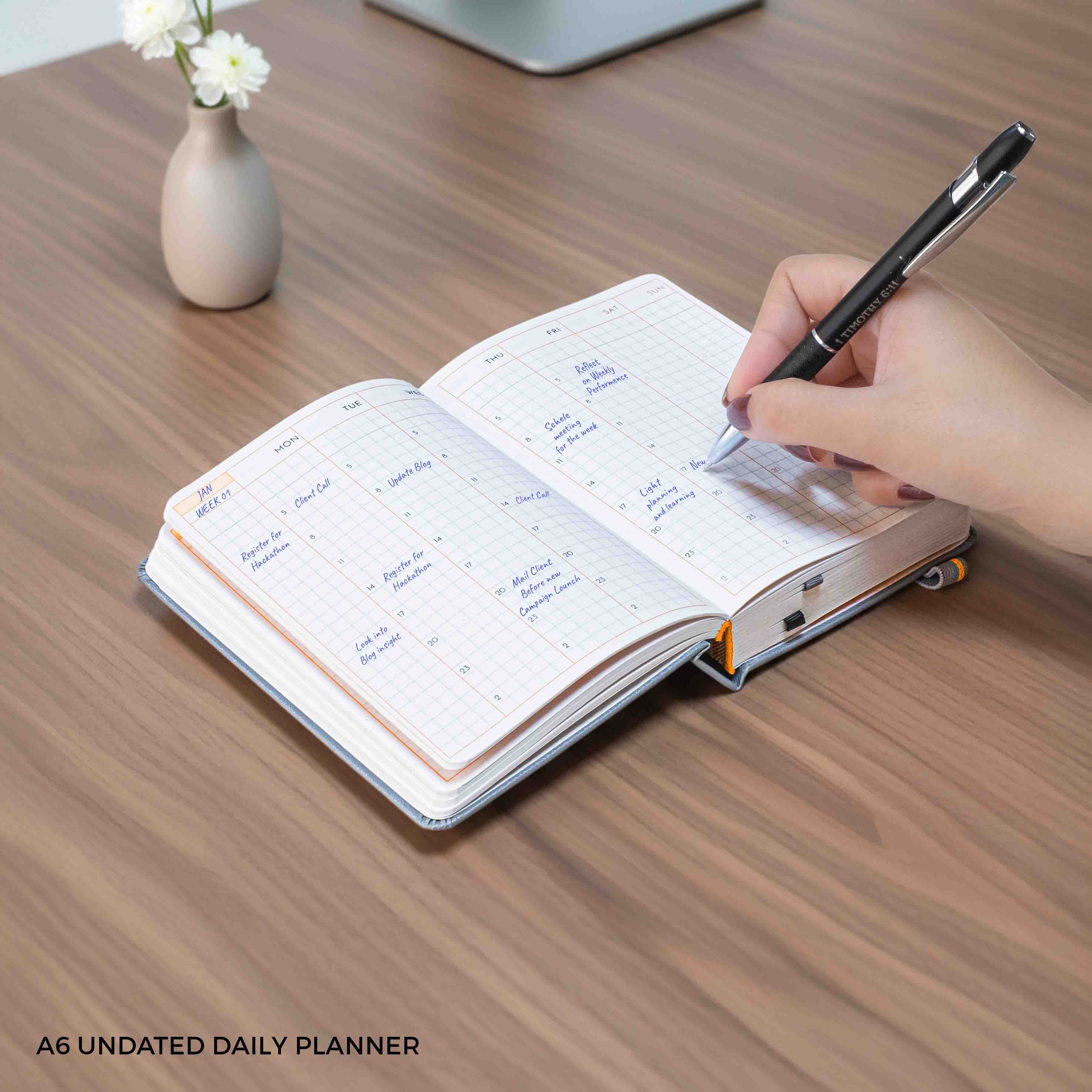 A6 - UNDATED - DAILY PLANNER - HARD COVER - Image 13