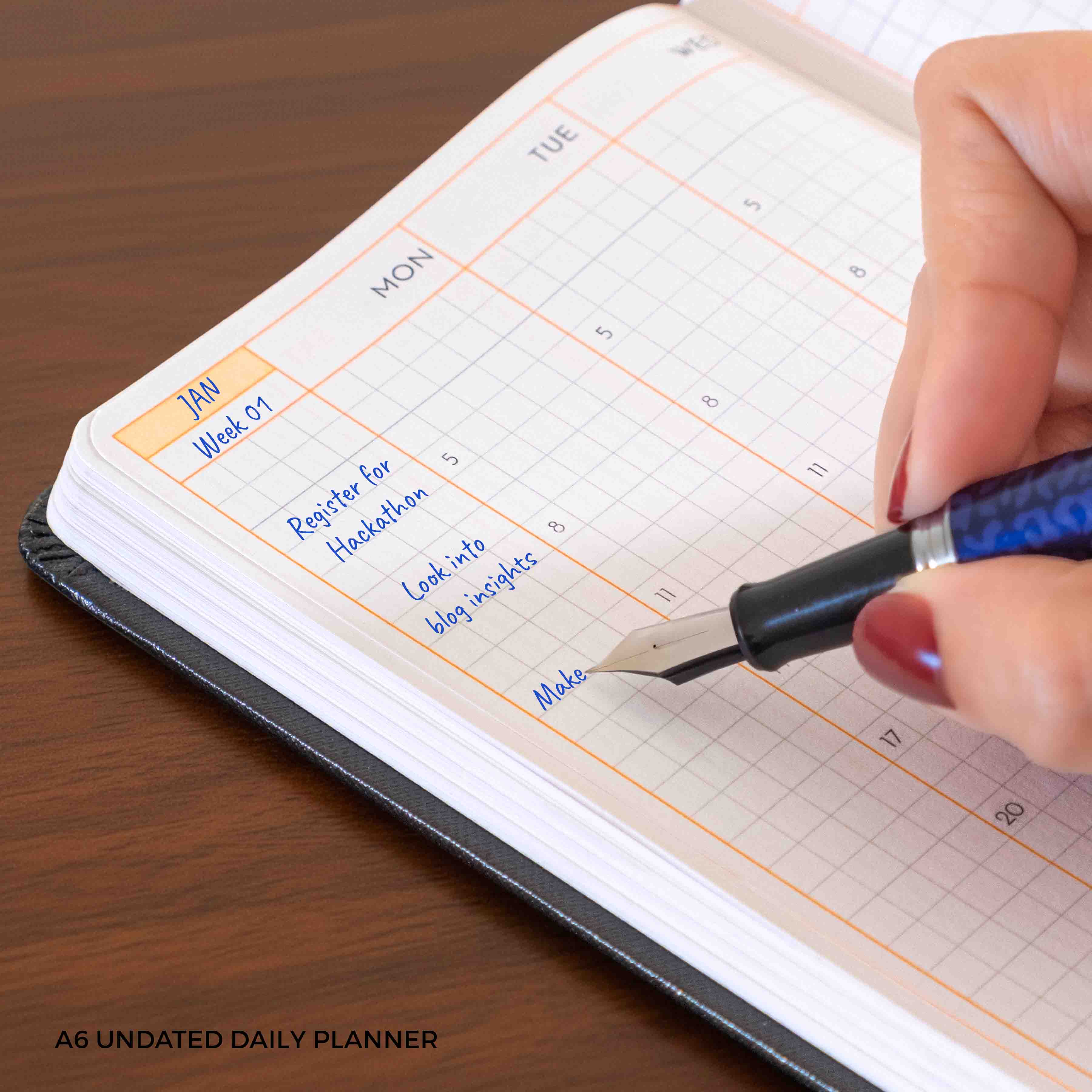 A6 - UNDATED - DAILY PLANNER - HARD COVER - Image 74