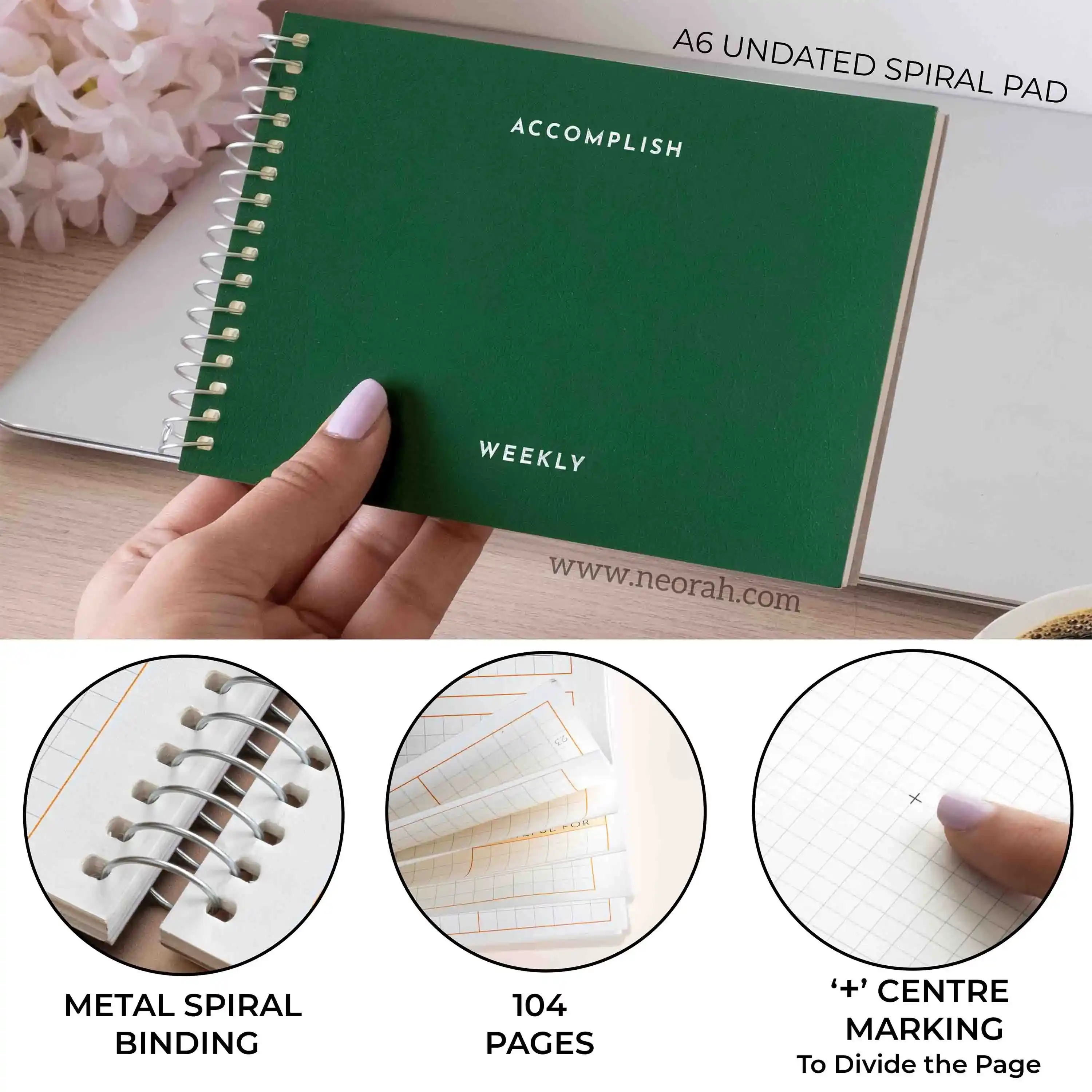 A6- UNDATED PLANNER- SOFT COVER - SPIRAL PAD - Image 3