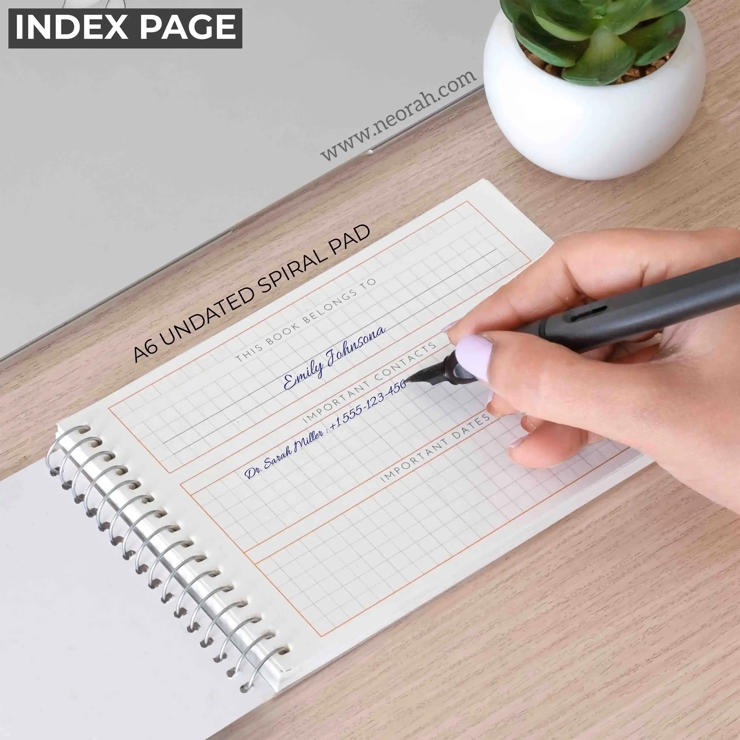 A6- UNDATED PLANNER- SOFT COVER - SPIRAL PAD - Image 4