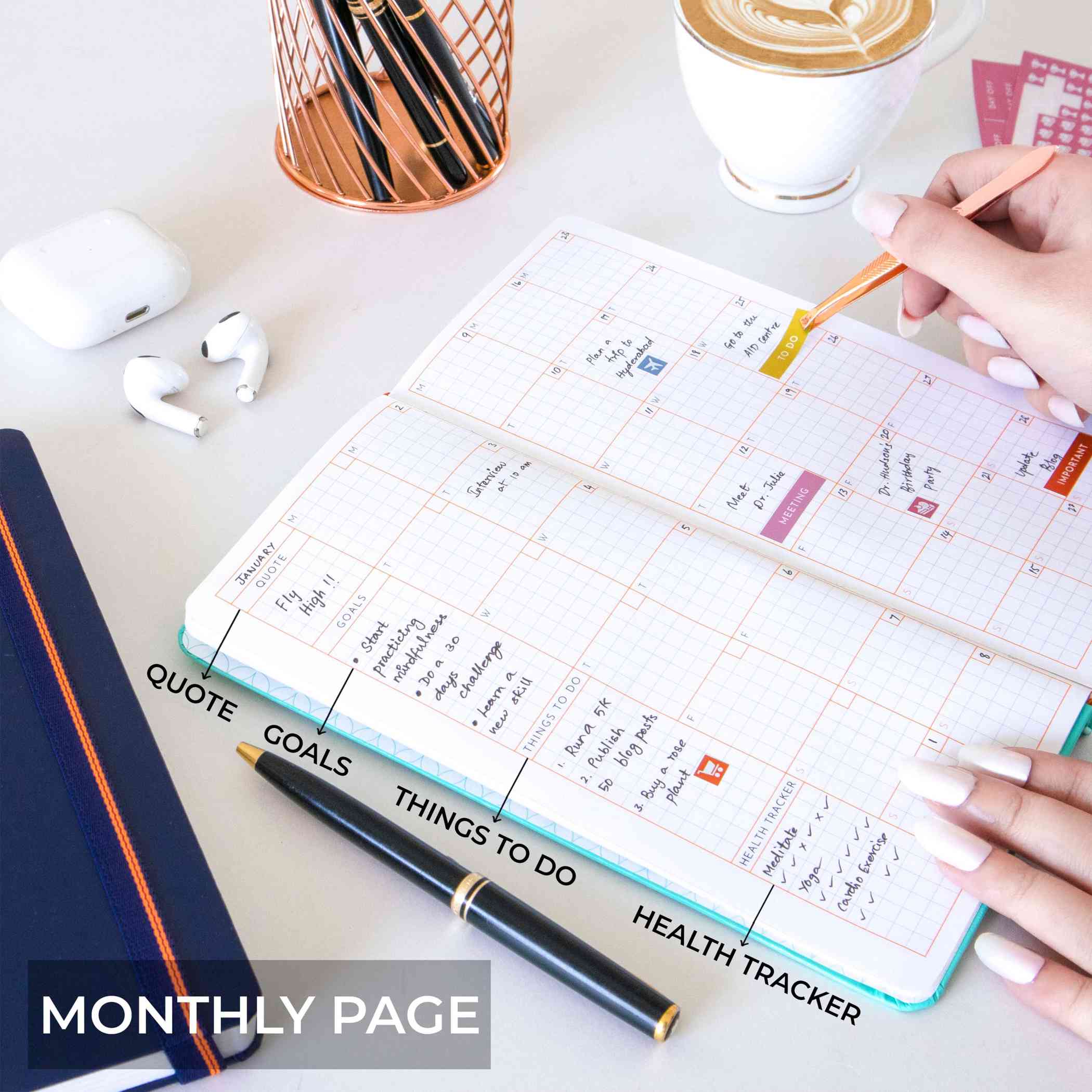 PETITE - UNDATED - WEEKLY PLANNER - HARD COVER - Image 9