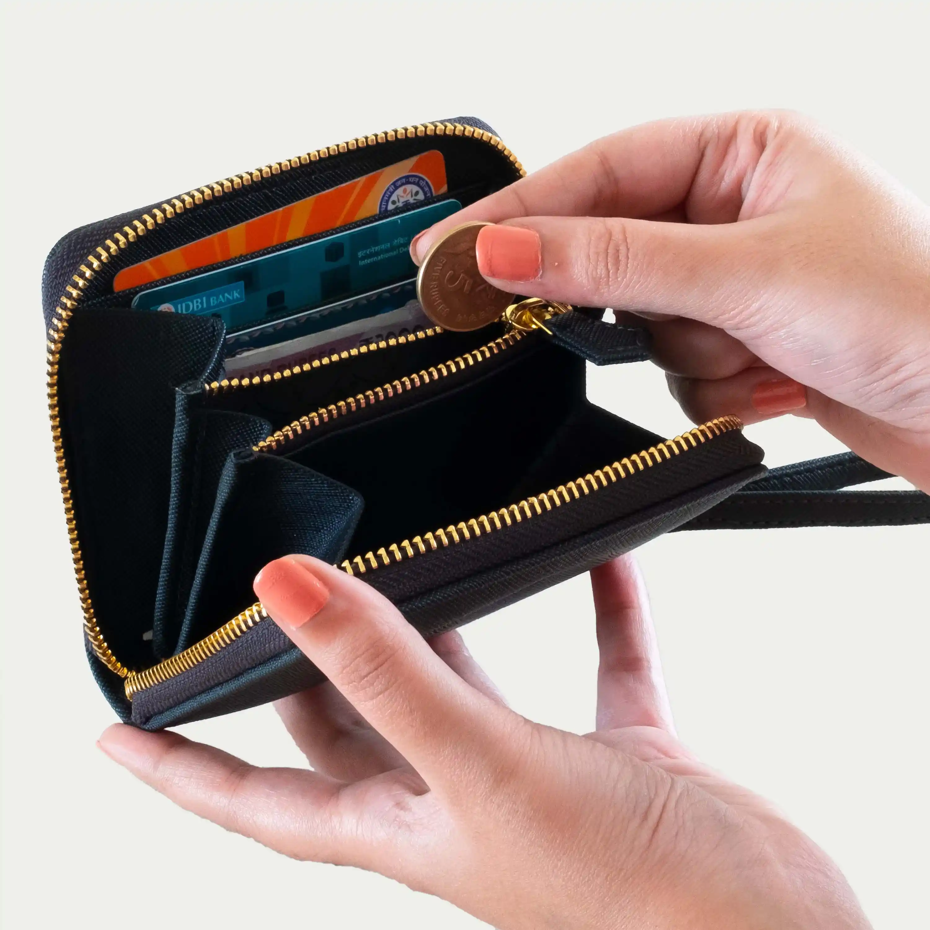 BIJOU - WOMEN ZIP AROUND WALLET WITH WRISTLET - Image 5